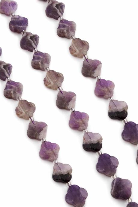 Amethyst Natural Stone Cloandr Cut 17x6mm String Of Beads