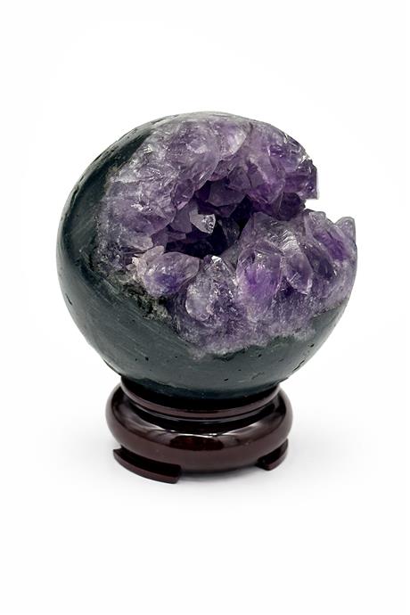 Ametist Taşı Deliksiz Küre Kesim Ham Kütle Dekoratif Obje - 268 Gram