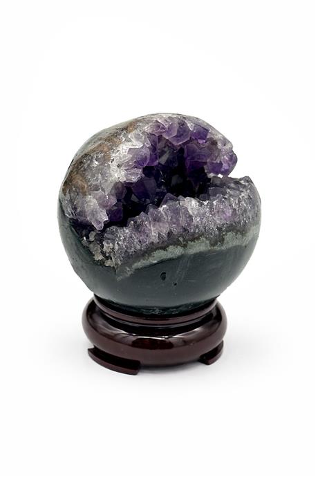 Ametist Taşı Deliksiz Küre Kesim Ham Kütle Dekoratif Obje - 239 Gram