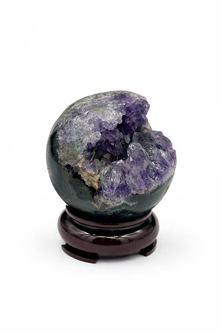 Ametist Taşı Deliksiz Küre Kesim Ham Kütle Dekoratif Obje - 134 Gram