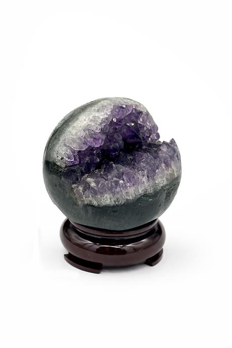 Ametist Taşı Deliksiz Küre Kesim Ham Kütle Dekoratif Obje - 187 Gram