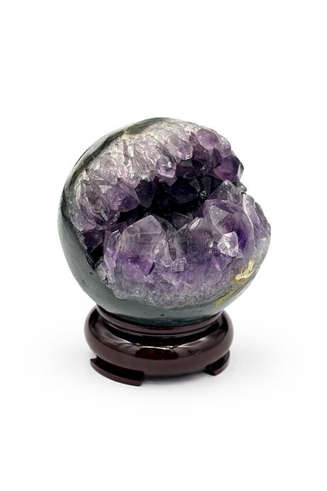 Ametist Taşı Deliksiz Küre Kesim Ham Kütle Dekoratif Obje - 459 Gram