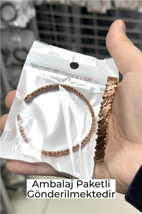Antik Doku Kabartmalı Ayarlanabilir Unisex Bakır Bileklik