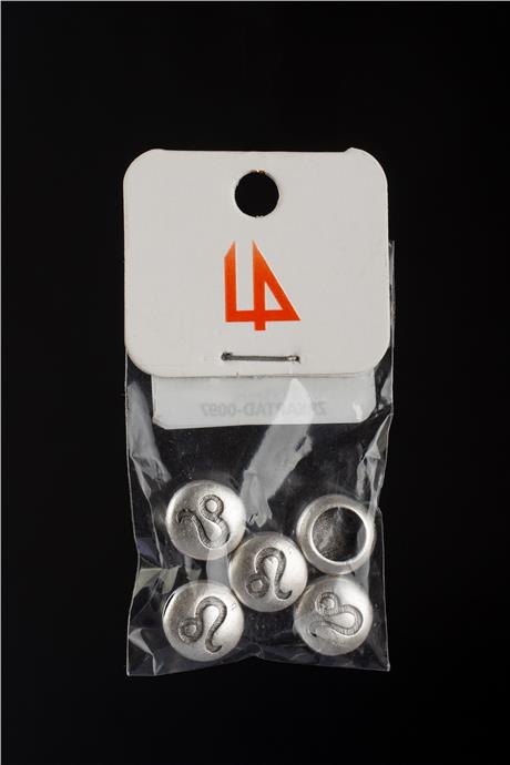 Antik Gümüş Yuvarlak Aslan Burç Tek Delik 11x5mm Takı Aparatı