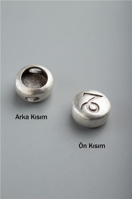 Antik Gümüş Yuvarlak Oğlak Burç Tek Delik 11x5mm Takı Aparatı