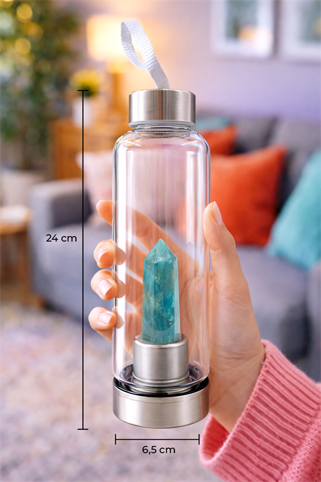 Apatit 500 Ml Cam Matara Su Şişesi Kılıflı