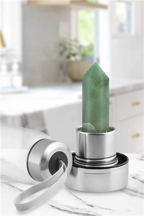 Aventurin 500 Ml Cam Matara Su Şişesi Kılıflı