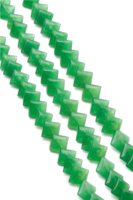 Aventurin Doğal Taş Parlak Yeşil Kare Kesim 10mm Dizi [AA]