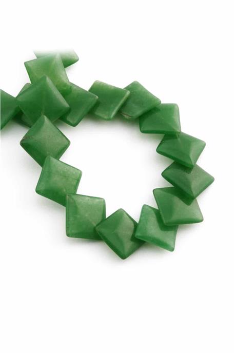 Aventurin Doğal Taş Parlak Yeşil Kare Kesim 20mm Dizi [AA]