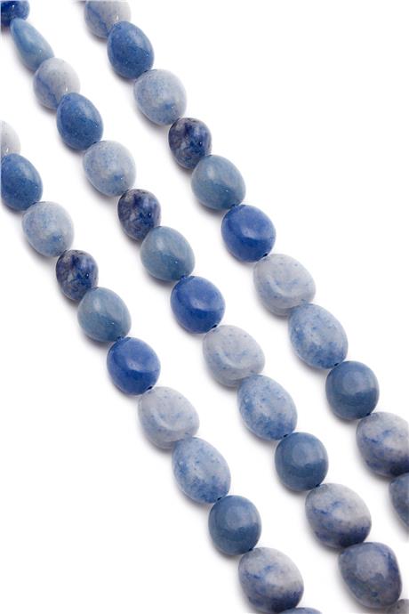 Aventurin Taşı Tımbıl Kesim Mavi 6x8mm Doğal Taş Dizi