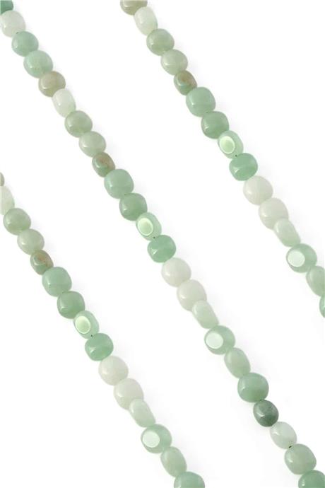 Aventurine Natural Stone Shiny Tumbler Cut 7x10mm String Of Beads