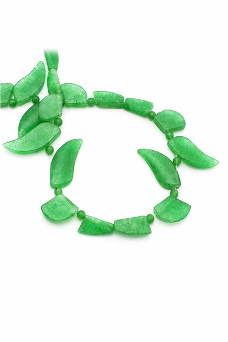 Aventurin Doğal Taş Parlak Yaprak Kesim Dizi [AA]