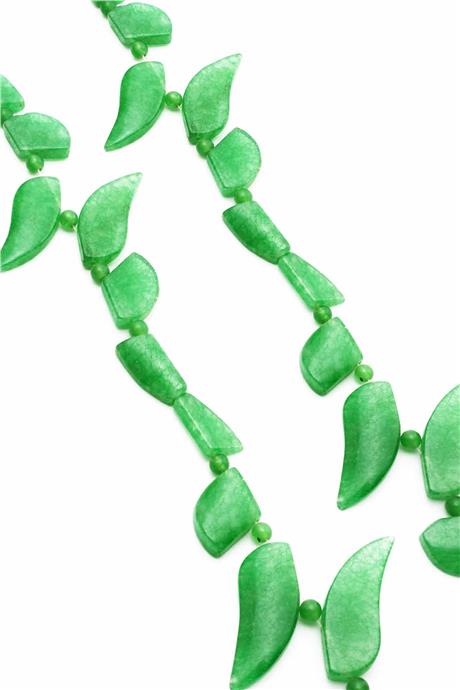 Aventurin Doğal Taş Parlak Yaprak Kesim Dizi [AA]