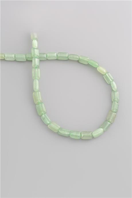 Aventurin Doğal Taş Parlak Yeşil Yassı Dikdörtgen Kesim 6x8mm Dizi [AA]