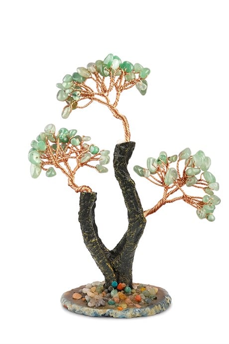 Aventurin Taşı El Yapımı 8x17cm Doğal Taş Dekoratif Hayat Ağacı