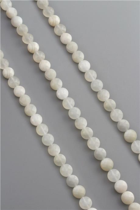 Ay Taşı Doğal Taş Daire Karışık Kristal Kesim 10x7mm Dizi