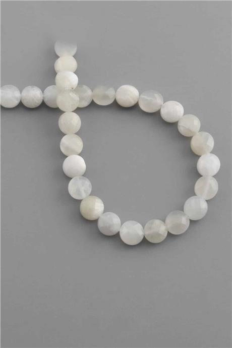 Ay Taşı Doğal Taş Daire Karışık Kristal Kesim 10x7mm Dizi