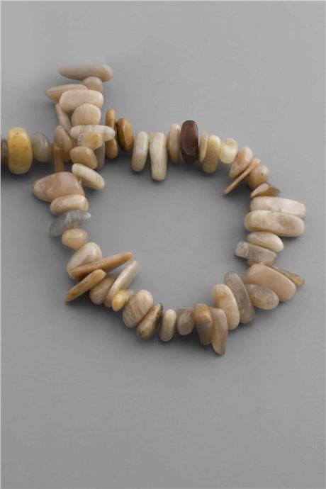 Ay Taşı Doğal Taş Parlak Sarı Diş Kesim 18x6mm Dizi [AA]