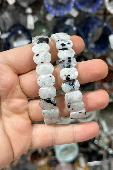 Ay Taşı Doğal Taş Oval Kesim Bileklik