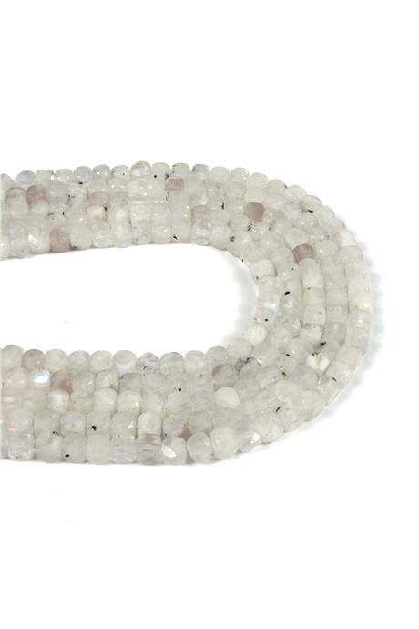 Ay Taşı Doğal Taş Parlak Küp Kesim 4x4mm Dizi