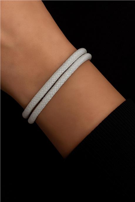 Ayarlanabilir Beyaz Örme Çelik Bileklik