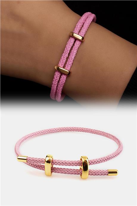 Ayarlanabilir Gül Kurusu Örme Çelik Bileklik