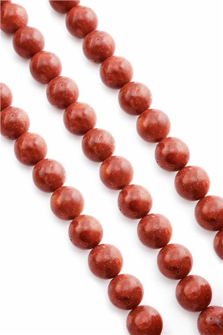 Bambu Çim Mercan Taşı Küre Kesim Bordo 12mm Doğal Taş Dizi