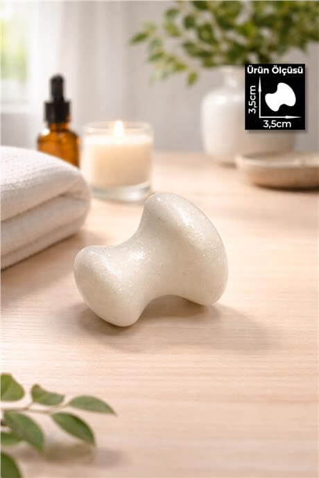 Beyaz Kuvars Taşı Mantar Masaj Aleti