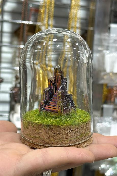 Bizmut Taşı Cam Fanus