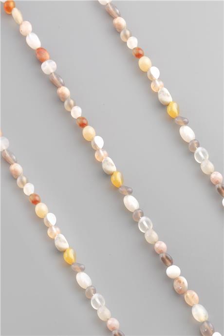 Bostvana Agate Natural Stone Tumbler Cut 6x8mm String Of Beads [AB+]