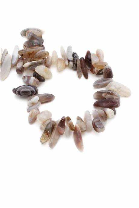 Botswana Agate Natural Stone Amorphous Cut String Of Beads