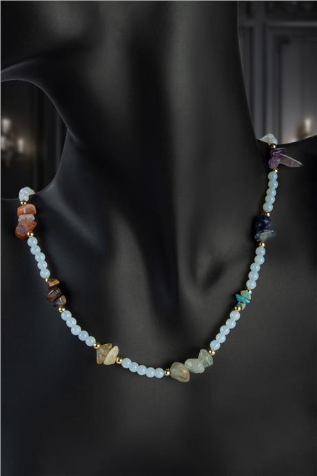 Cam Opal Doğal Taş Küre Kesim 7 Çakra Taşı Kolye