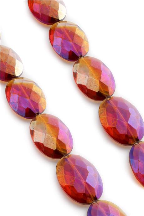 Glass Plato Crystal Oval Cut 25x35mm String Of Beads