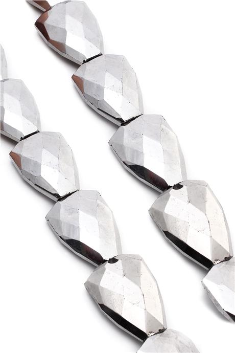 Glass Crystal Amorphous Cut 28x38mm String Of Beads