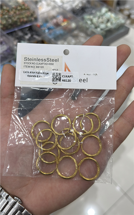 Çelik Altın Halka Küpe Aparatıı 6 Adet