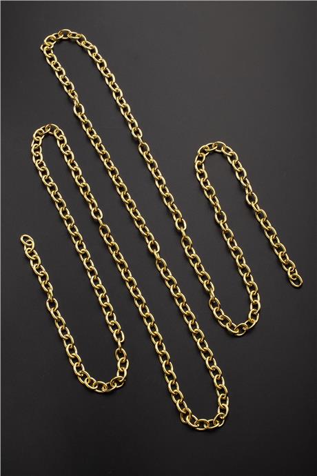 Çelik Altın Zincir 1m