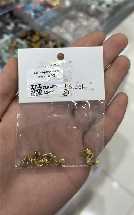 Çelik Aparat Altın 9mm 10 PCS