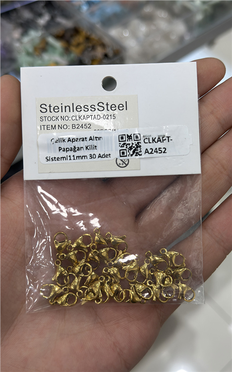Çelik Aparat Altın Papağan Kilit Sistemi11mm 30 Adet