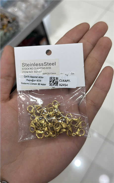 Çelik Aparat Altın Papağan Kilit Sistemi13mm 30 Adet