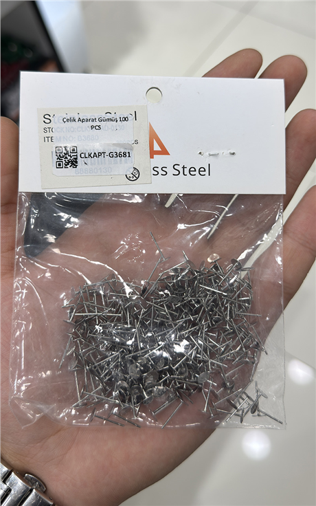 Çelik Aparat Gümüş 100 PCS