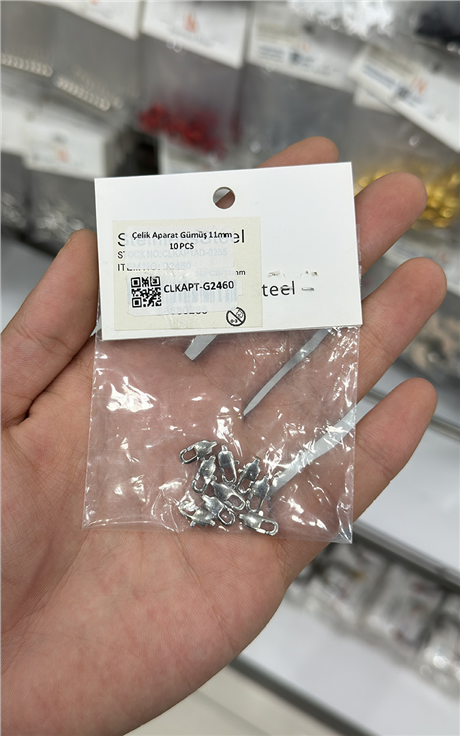 Çelik Aparat Gümüş 11mm 10 PCS