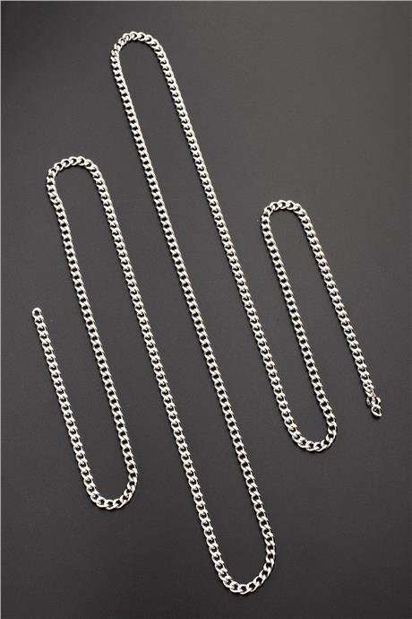 Çelik Gümüş Zincir 1m