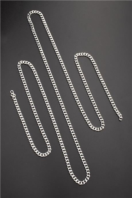 Çelik Gümüş Zincir 1m