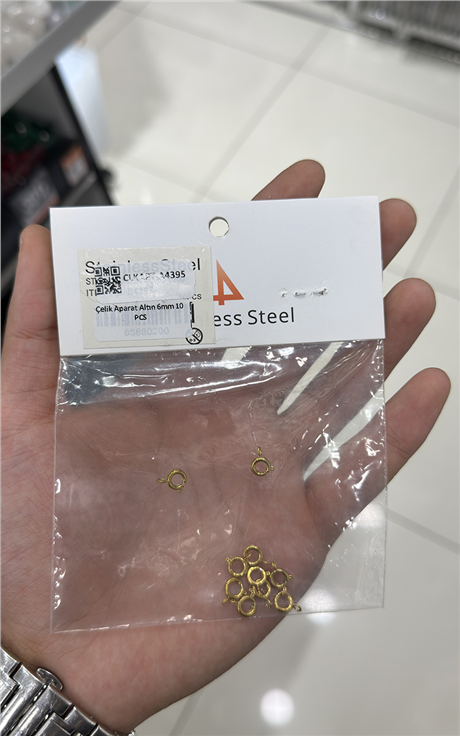 Çelik Halka Papağan Aparat Altın 6mm 10 PCS