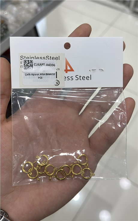 Çelik Halka Papağan Aparat Altın 8mm 10 PCS