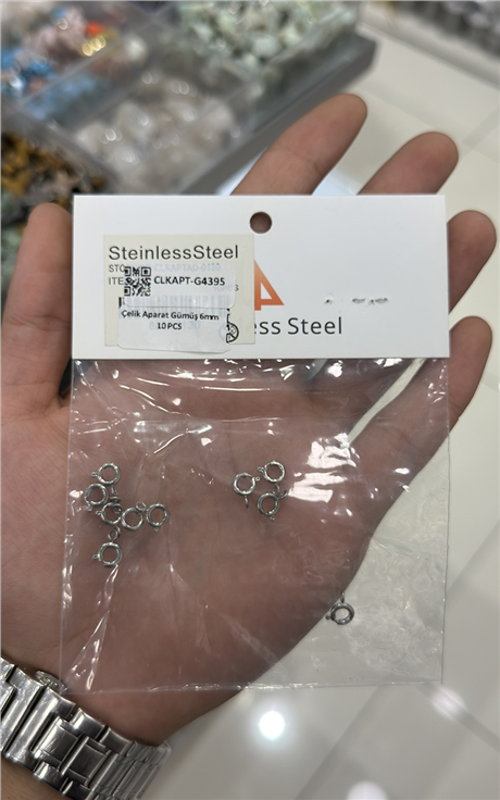 Çelik Halka Papağan Aparat Gümüş 6mm 10 PCS
