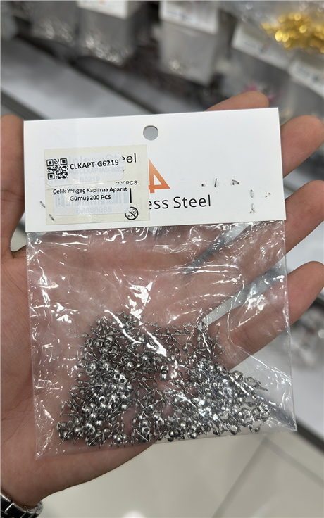 Çelik Yengeç Kapama Aparat Gümüş 200 PCS