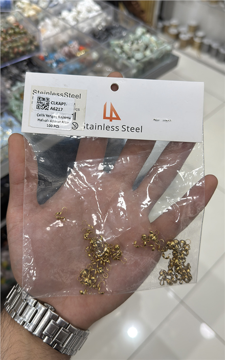 Çelik Yengeç Kapama Halkalı Aparat Altın 100 PCS