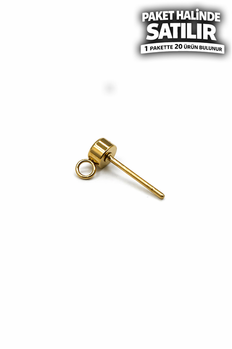 Çelik Yuvalı Pimli Küpe Aparat Altın 4x14mm 20 PCS