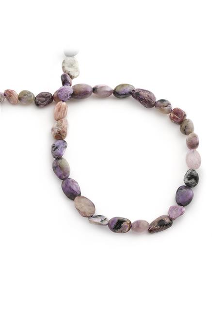 Charoite Natural Stone Tumbler Cut 6x8mm String Of Beads